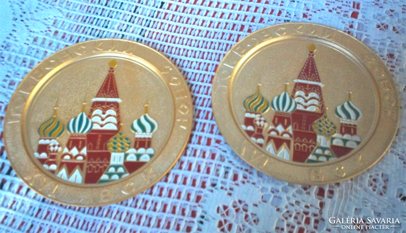Russian fire enamel plate, coaster, ornament, collectible from the Soviet Union