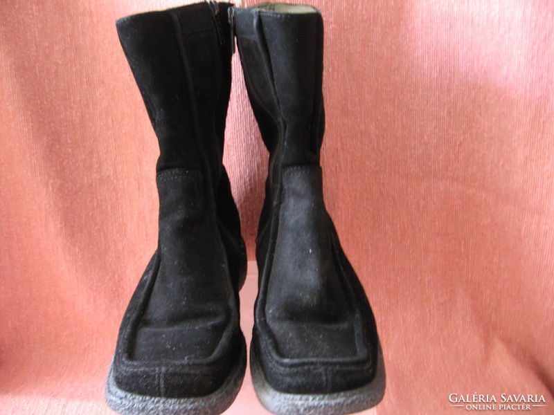 Black split leather vagabond manmade women's boots