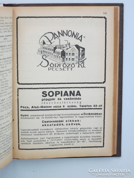 Pécs-Baranyai review, 1934 - with full-page zsolnay and other contemporary advertisements