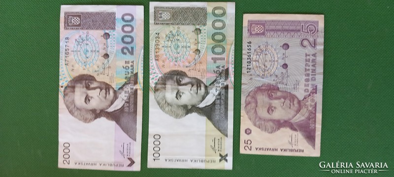 4 Croatian banknotes