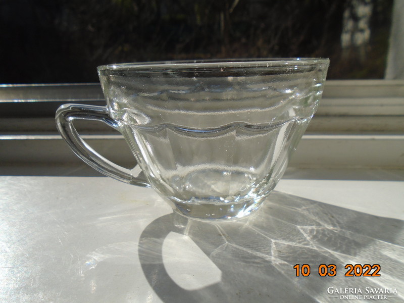 Glass cup with polished base and thick wall