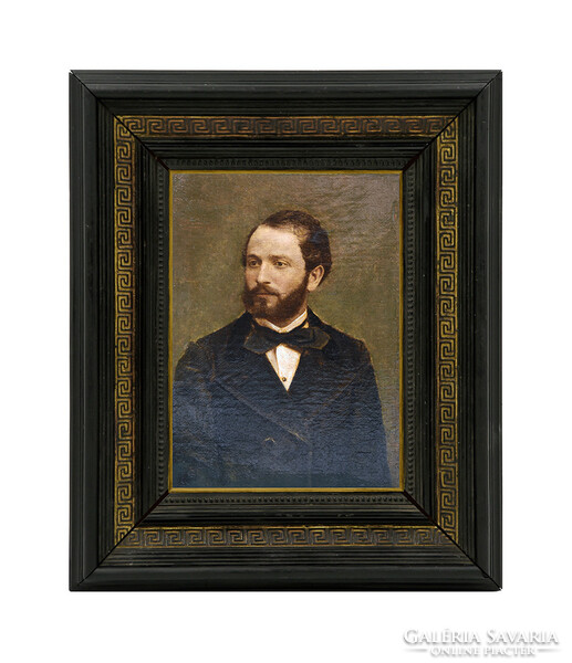 Biedermeier miniatür “Férfi portré”, igazi remekmű, ismeretlen magyar festő alkotása (1875)