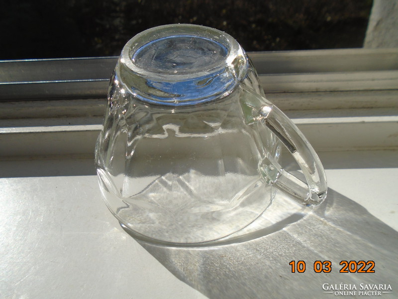 Glass cup with polished base and thick wall