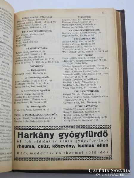 Pécs-baranyai ismertető, 1934 - egész oldalas Zsolnay és más korabeli reklámokkal