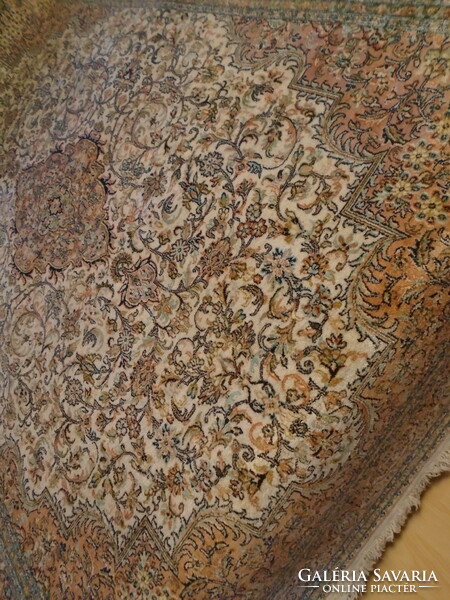 Beautiful hand-knotted large oriental cashmere carpet clean, ready to be laid out immediately