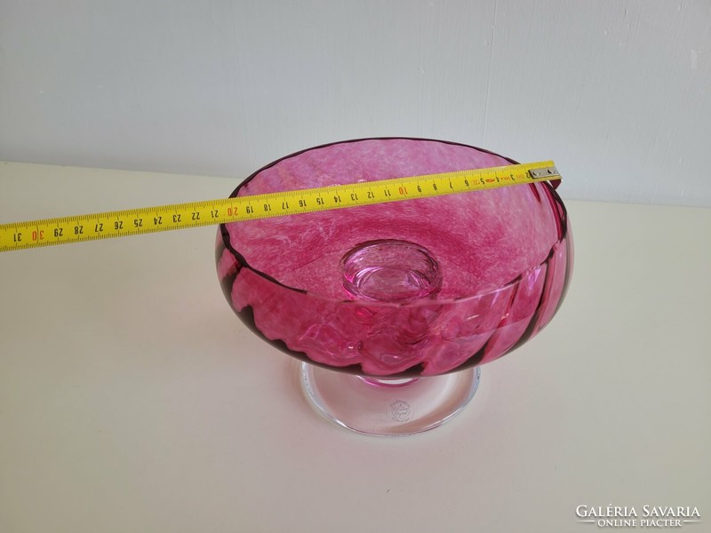 Crystal footed bowl Gibraltar crystal pink decorative bowl