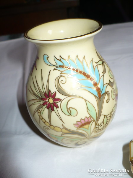 Zsolnay vase and bonbonier