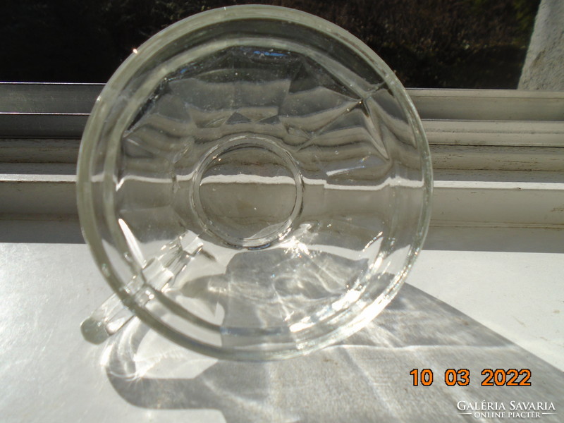 Glass cup with polished base and thick wall