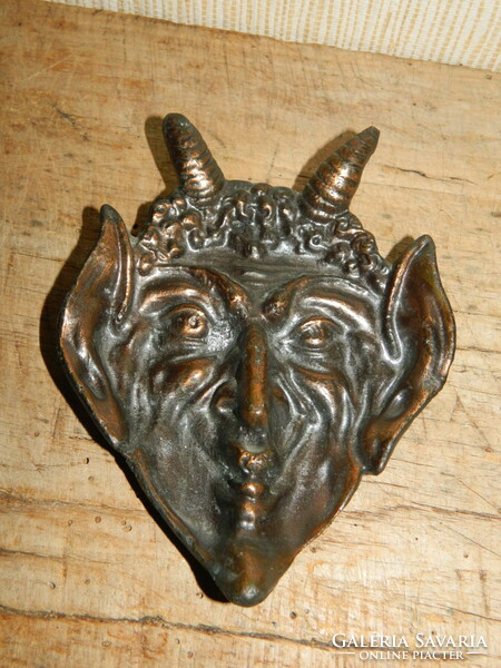 Bronzed devil head wall decoration