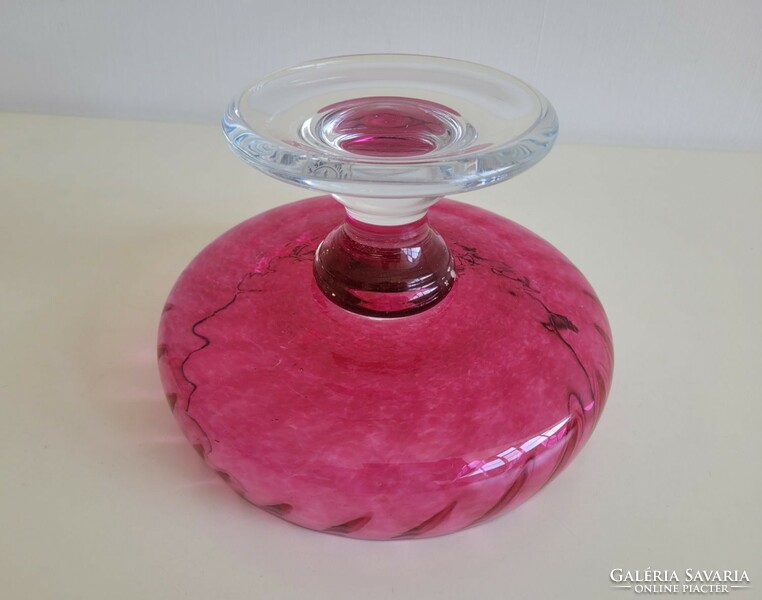 Crystal footed bowl Gibraltar crystal pink decorative bowl