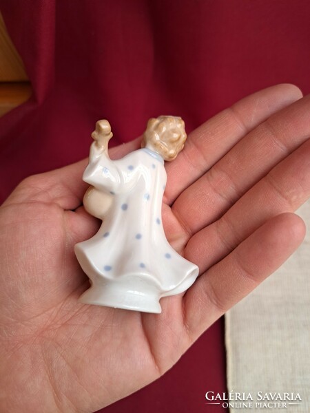 Német Germany  zenész angyal  nipp figura porcelán vitrindísz vitrin hagyaték régiség nosztalgia
