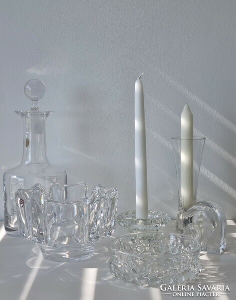 Swedish orrefors (lars hellsten design) marked crystal glass bowl / seller - collector's rarity
