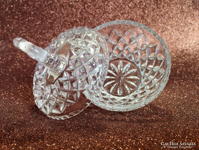 Polished crystal sugar bowl