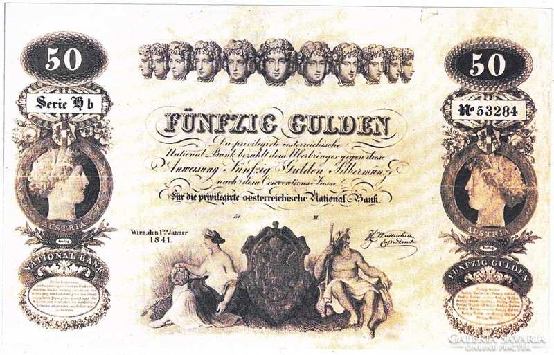Ausztria 50 Osztrák-Magyar gulden1841 REPLIKA  UNC