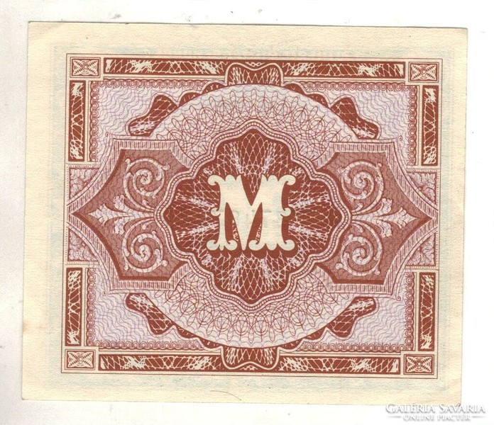 1 márka 1944 Német 9 jegyű sorszám katonai bankjegy 2. hajtatlan