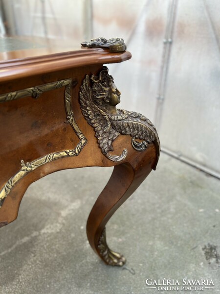 Richly decorated empire style desk with 3 drawers