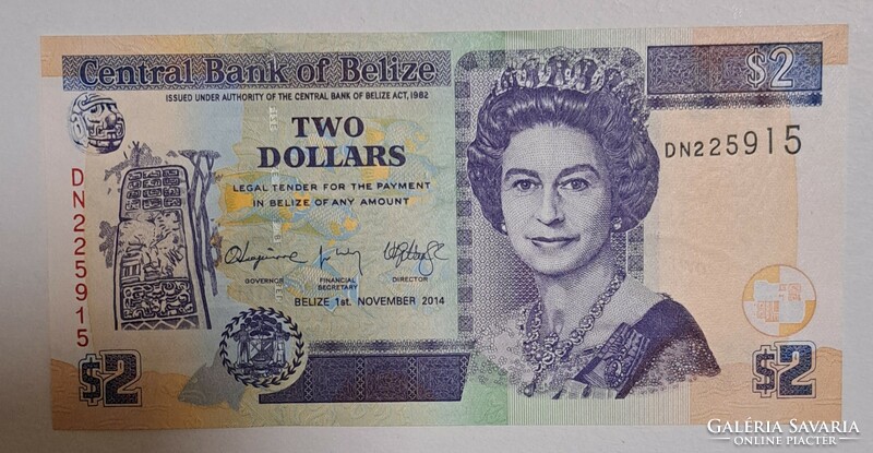 Belize 2 dollár 2014. UNC (2)