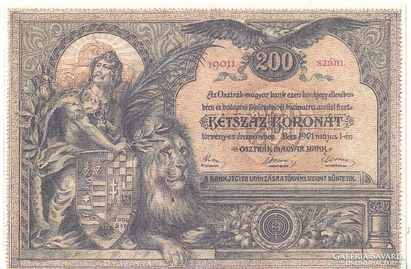 Magyarország 200 korona TERVEZET 1901 UNC