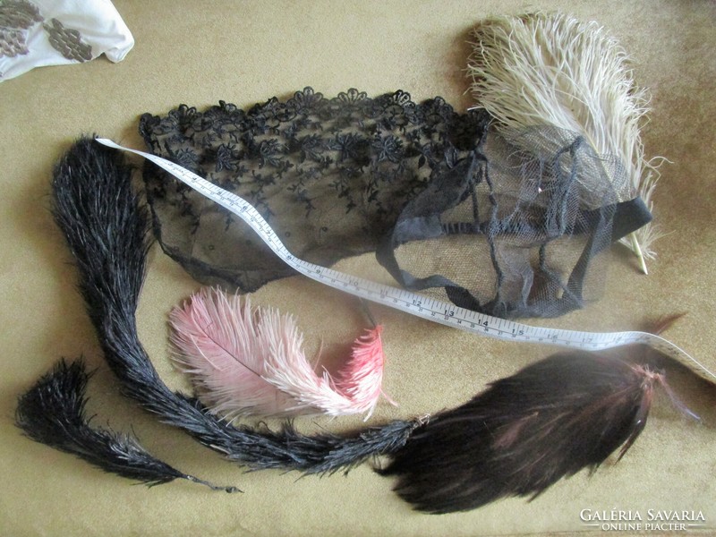 Boudoir treasure black pink ostrich feather feather decoration embroidered tulle dress decoration rubber hair clip costume