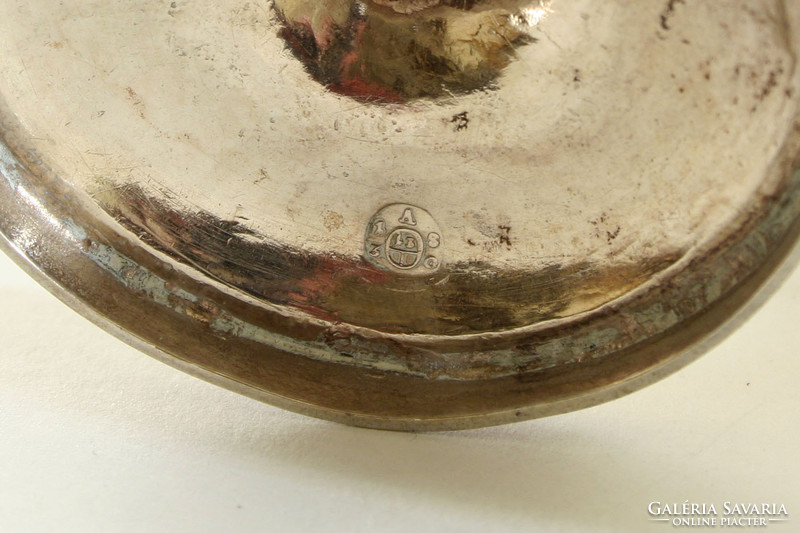1830. Antik Ezüst Bécsi Fűszertartó Pár 193g 13 lat d=9cm m=8cm Sótartó