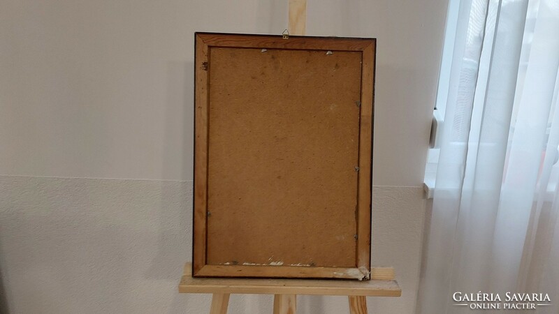 (K) Walter jelzéssel akt - félakt festmény 41x57 cm kerettel