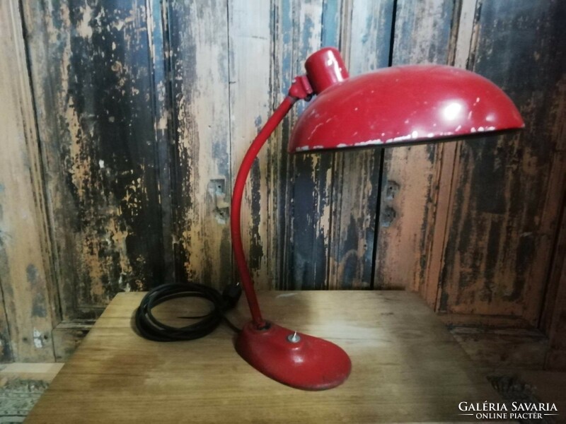 Kaiser style deer lamp, 1960s, stiff neck repainted (old) patina desk