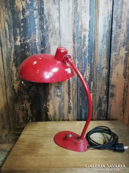 Kaiser style deer lamp, 1960s, stiff neck repainted (old) patina desk