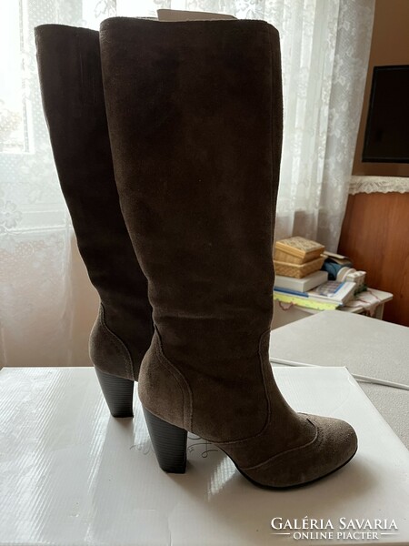 5th avenue suede leather brown boots (36)