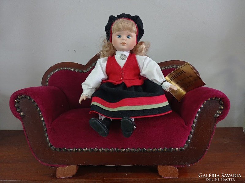 Porcelain doll in Norwegian folk costume