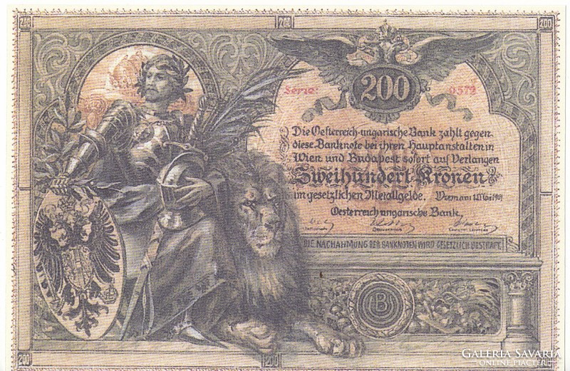 Hungary 200 crown draft 1901 unc