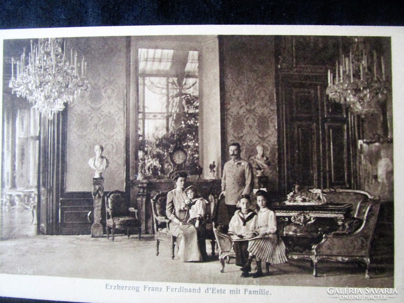 Archduke Ferdinand of Habsburg + his family contemporary photo postcard 1908 erzherzog franz ferdinand