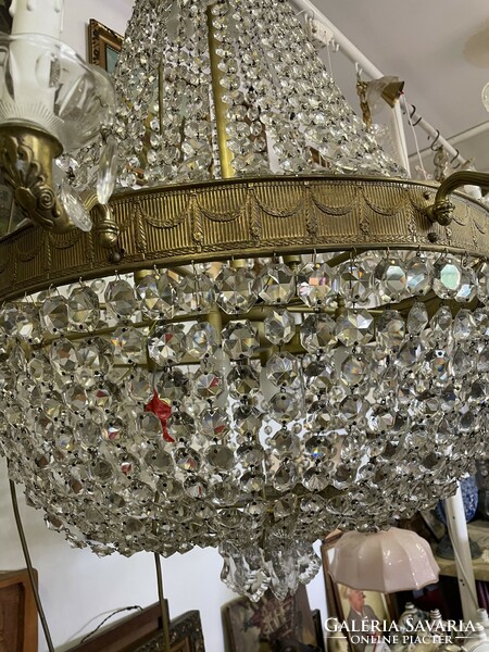 Antique crystal chandelier with 8 arms, huge size