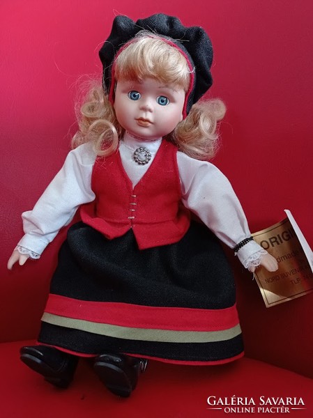 Porcelain doll in Norwegian folk costume