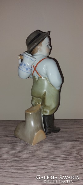 Zsolnay Sinkó pitcher child with rarer brown paint