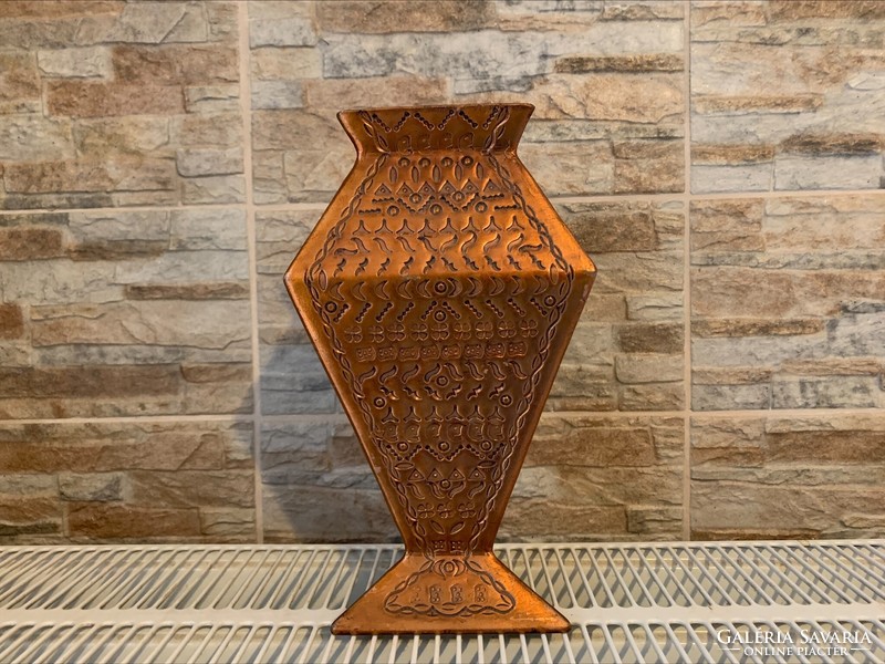 Rare unique engraved copper vase, 25 cm. 1430 G.