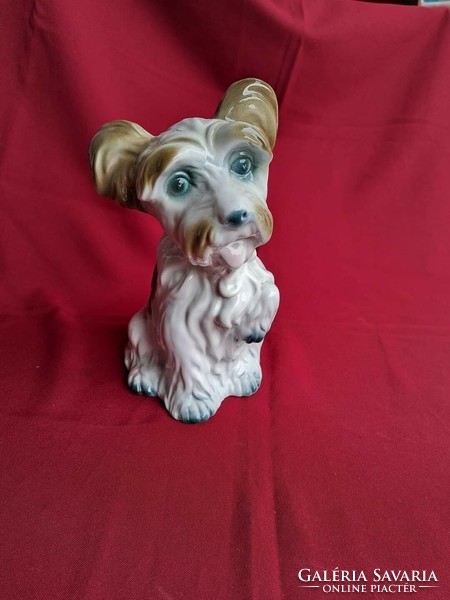 Román nagyobb méretű kutya kutyus nipp figura porcelán vitrindísz vitrin hagyaték régiség nosztalgia