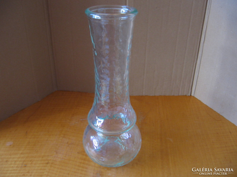 Türkiz jégüveg váza