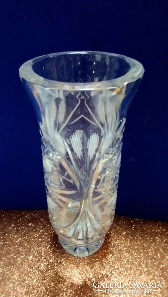 Thick-walled polished crystal vase