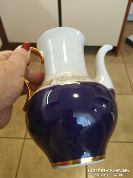 Cobalt blue porcelain jug, sugar bowl with gold decoration for sale! For replacement