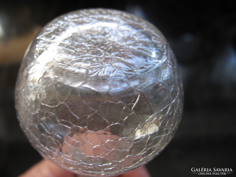 Cracked glass spherical flask, fiber vase