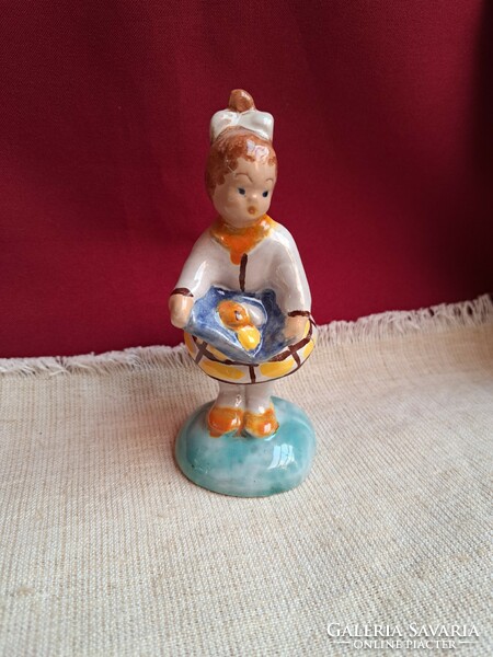 Ceramic girl nipp figure porcelain display case display case heirloom antique nostalgia