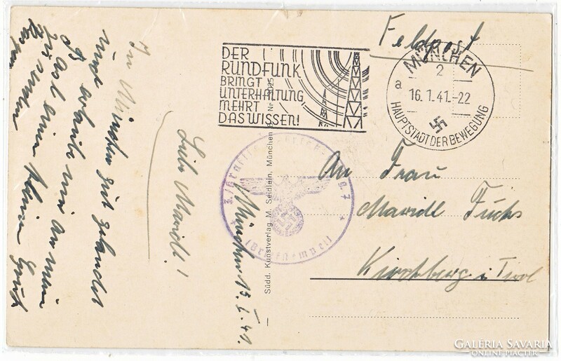 Postcard Germany 3rd Reich, field post 1941