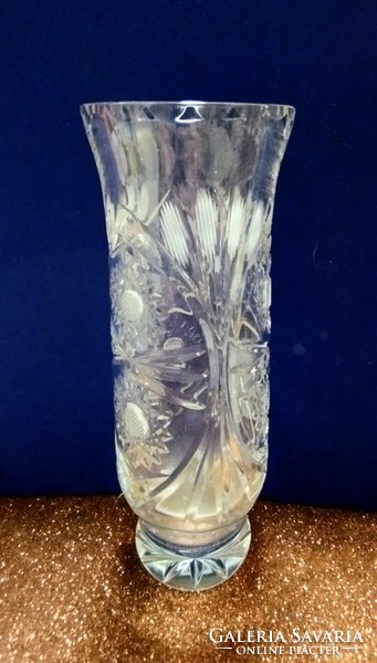 Thick-walled polished crystal vase