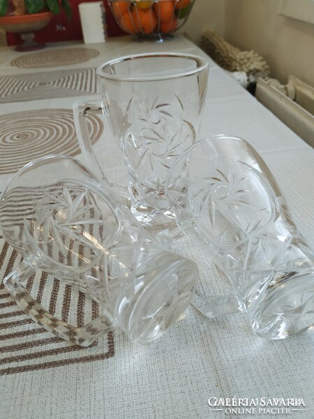 3 glasses with crystal ears for sale! Cappuccino and latte glasses 3 pieces