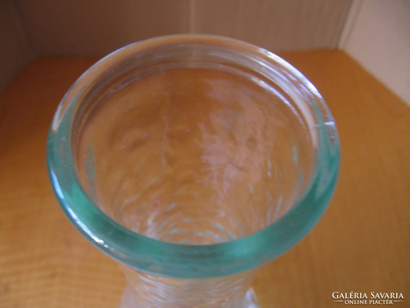 Turquoise ice glass vase
