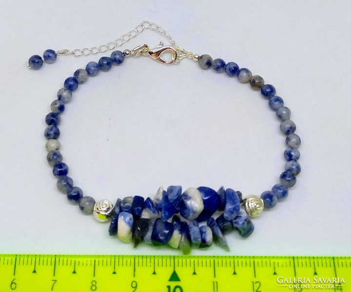 Sodalite mineral bracelet-earring set 76