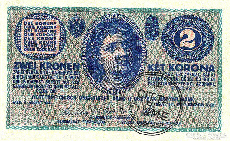 REPLIKA: FIUME, 2 KORONA FELÜLBÉLYEGZÉS - FIUME, 2 KRONEN OVERPRINT