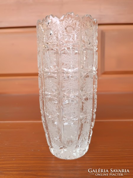 Richly polished crystal vase