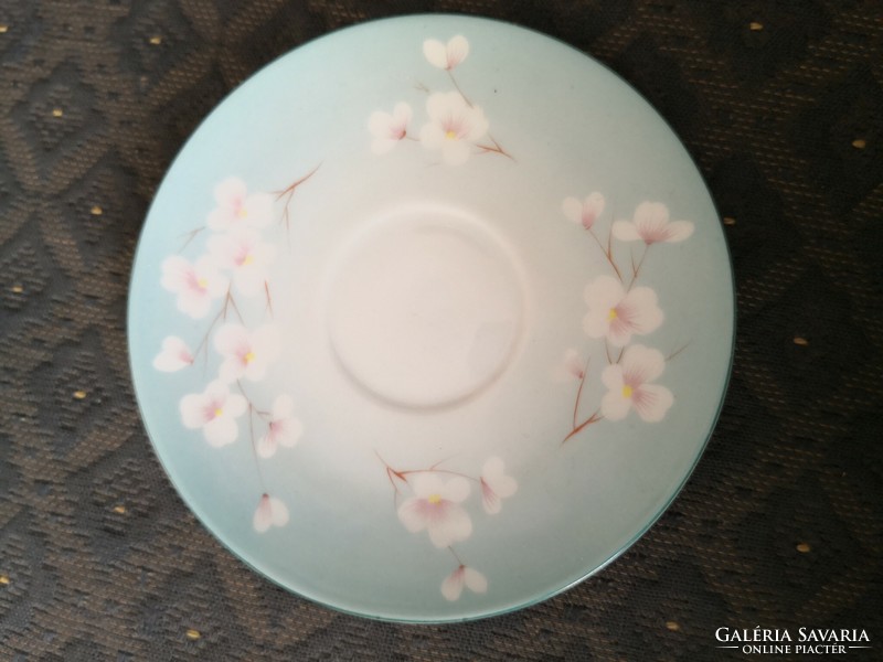 Antique Herend cherry blossom coffee cup with sky blue bottom