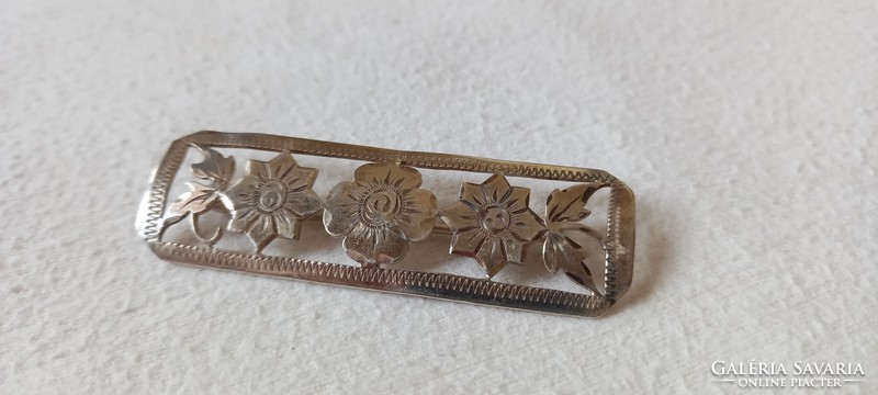 Antique silver floral brooch, brooch